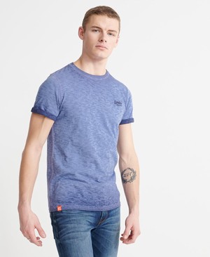 Superdry Organic Cotton Alacsony Roller Férfi Pólók Sötétkék | OQWCK5869